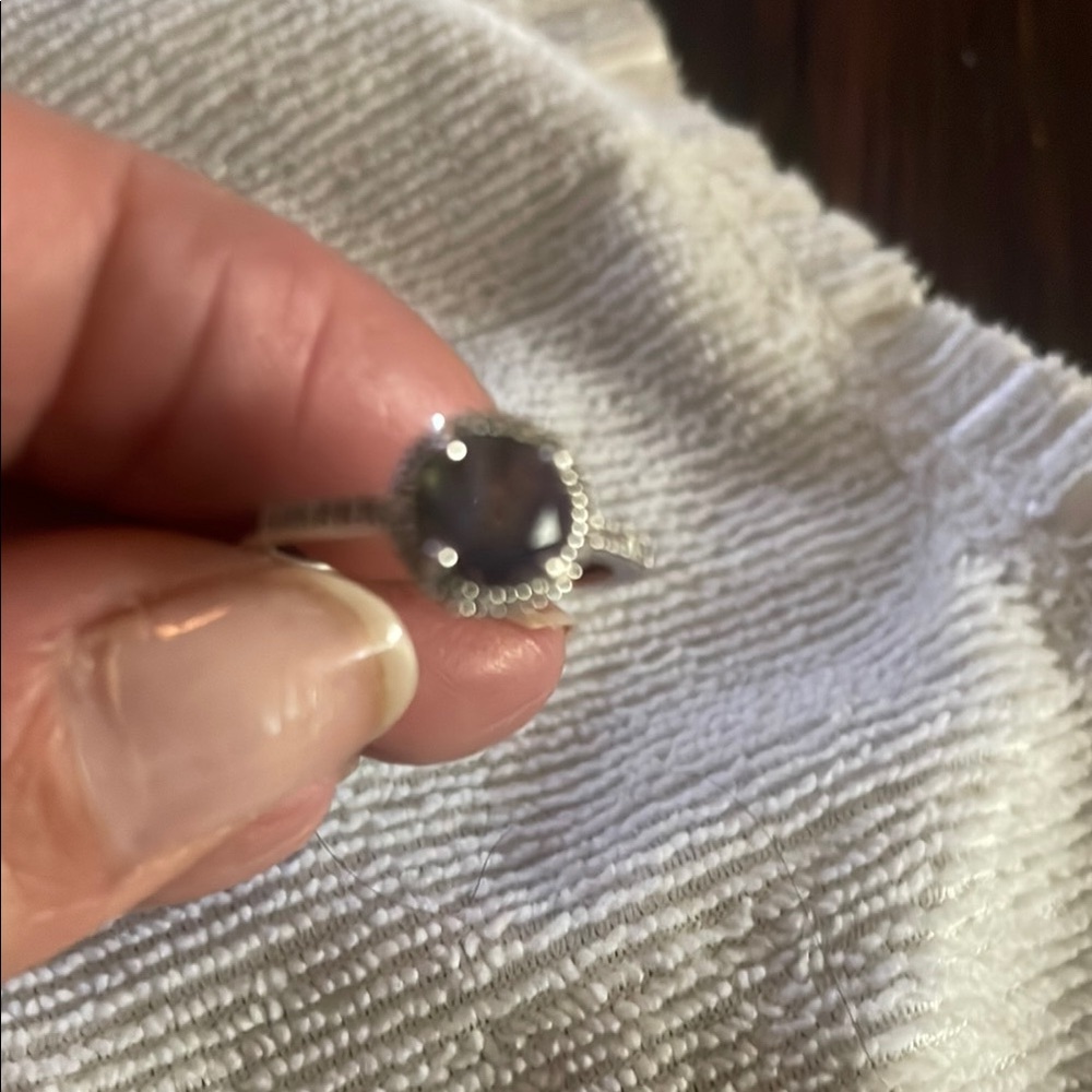 Elegant Silver Ring with Blue Stone